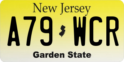 NJ license plate A79WCR