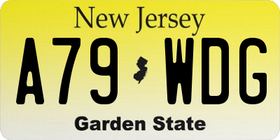 NJ license plate A79WDG