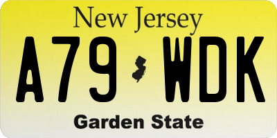 NJ license plate A79WDK
