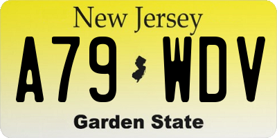 NJ license plate A79WDV