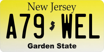 NJ license plate A79WEL