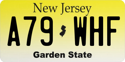NJ license plate A79WHF