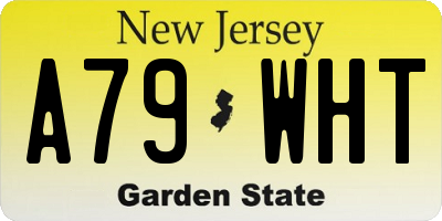NJ license plate A79WHT