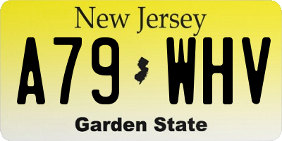 NJ license plate A79WHV