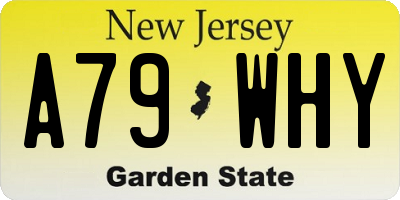 NJ license plate A79WHY