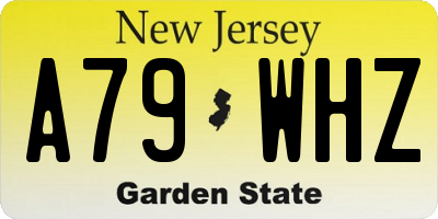 NJ license plate A79WHZ