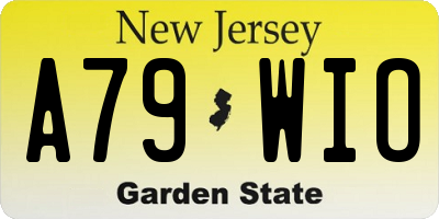 NJ license plate A79WIO