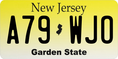 NJ license plate A79WJO