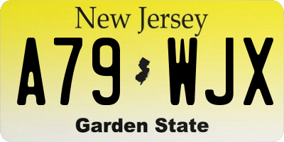 NJ license plate A79WJX