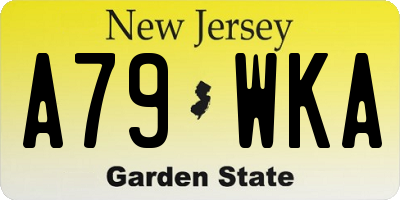 NJ license plate A79WKA