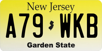NJ license plate A79WKB