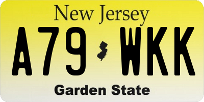 NJ license plate A79WKK