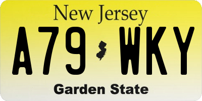 NJ license plate A79WKY