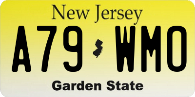 NJ license plate A79WMO