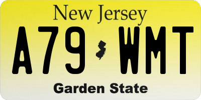 NJ license plate A79WMT