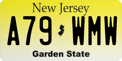 NJ license plate A79WMW