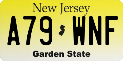 NJ license plate A79WNF