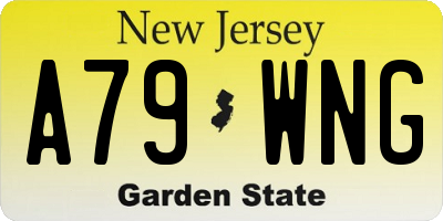 NJ license plate A79WNG
