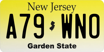 NJ license plate A79WNO