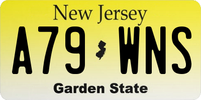 NJ license plate A79WNS