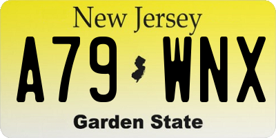 NJ license plate A79WNX