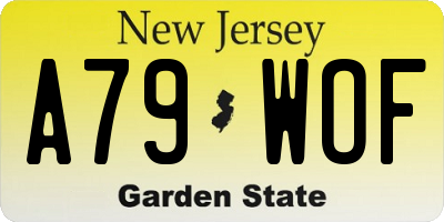 NJ license plate A79WOF