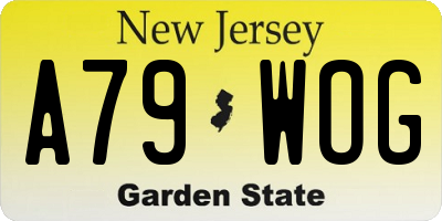 NJ license plate A79WOG