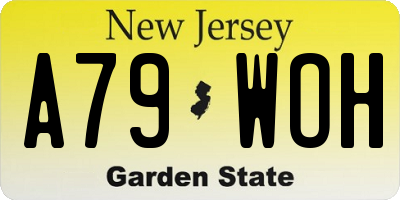 NJ license plate A79WOH