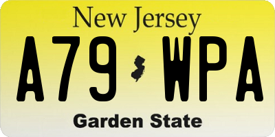 NJ license plate A79WPA