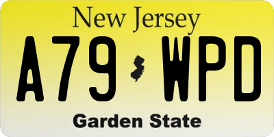 NJ license plate A79WPD