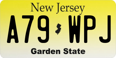 NJ license plate A79WPJ