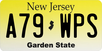 NJ license plate A79WPS