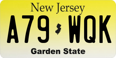 NJ license plate A79WQK