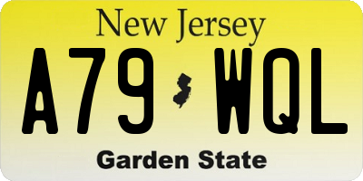 NJ license plate A79WQL