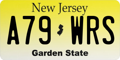 NJ license plate A79WRS