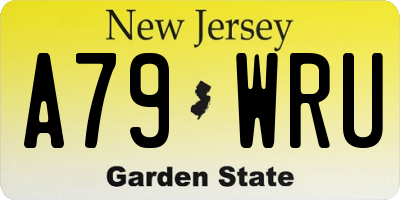 NJ license plate A79WRU
