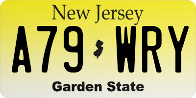 NJ license plate A79WRY