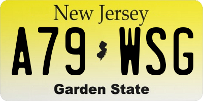NJ license plate A79WSG