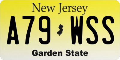 NJ license plate A79WSS