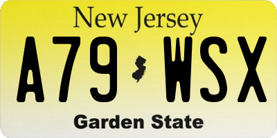 NJ license plate A79WSX