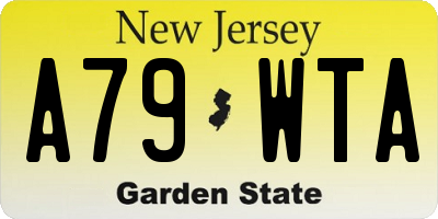 NJ license plate A79WTA