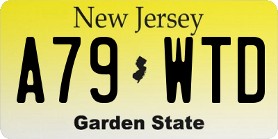 NJ license plate A79WTD