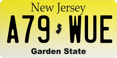 NJ license plate A79WUE