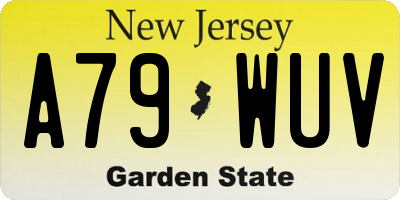 NJ license plate A79WUV