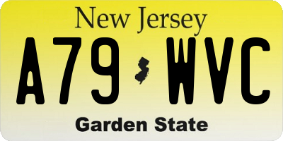 NJ license plate A79WVC