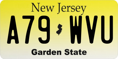 NJ license plate A79WVU