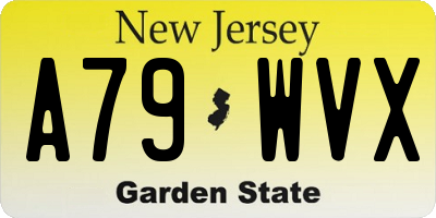 NJ license plate A79WVX