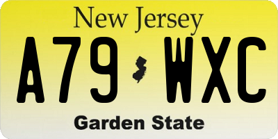 NJ license plate A79WXC