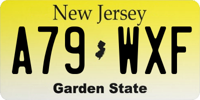 NJ license plate A79WXF
