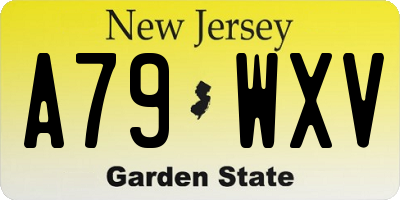 NJ license plate A79WXV